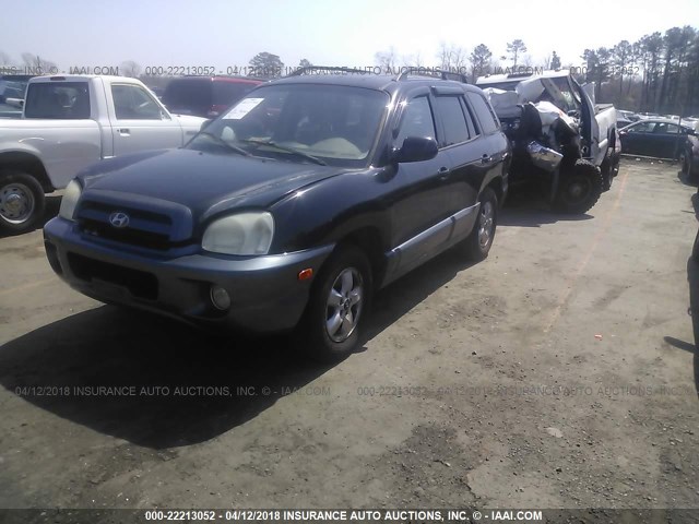 KM8SC73D35U862373 - 2005 HYUNDAI SANTA FE GLS/LX BLACK photo 2