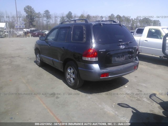 KM8SC73D35U862373 - 2005 HYUNDAI SANTA FE GLS/LX BLACK photo 3