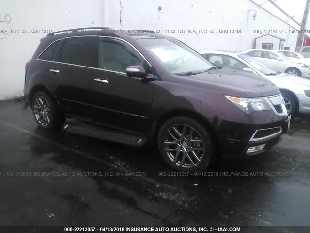 2HNYD2H6XBH519691 - 2011 ACURA MDX TECHNOLOGY BURGUNDY photo 1