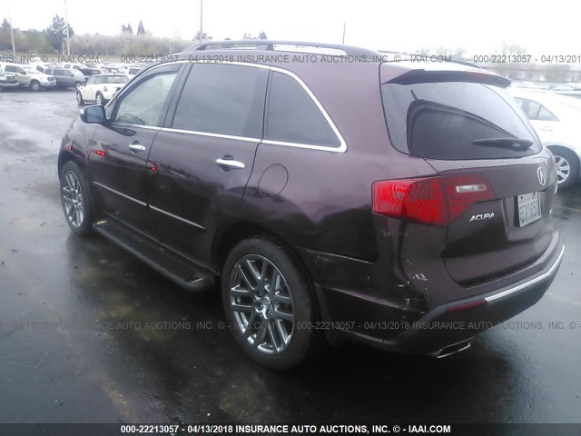 2HNYD2H6XBH519691 - 2011 ACURA MDX TECHNOLOGY BURGUNDY photo 3