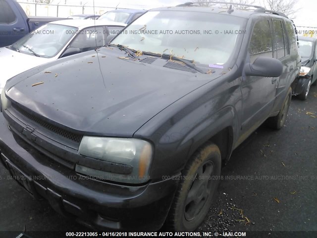 1GNDT13S882195686 - 2008 CHEVROLET TRAILBLAZER LS/LT BLACK photo 2