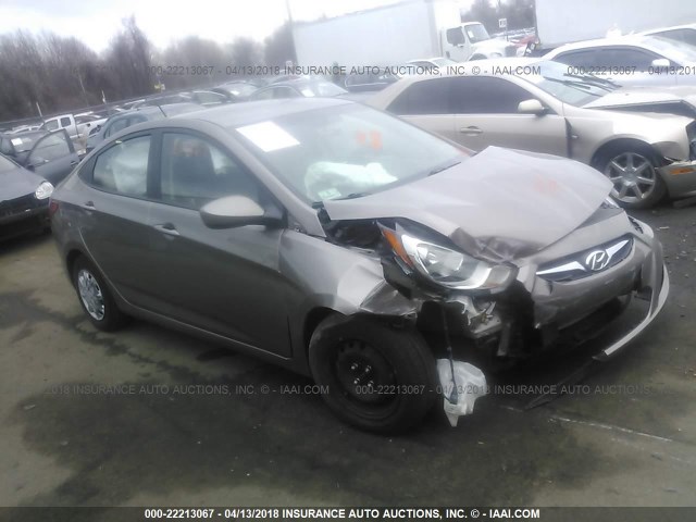 KMHCT4AE6EU715642 - 2014 HYUNDAI ACCENT GLS/GS TAN photo 1