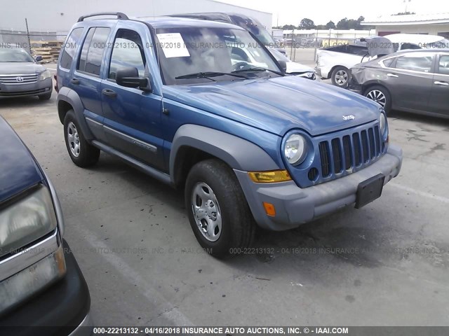 1J4GL48K35W546244 - 2005 JEEP LIBERTY SPORT 蓝色 照片 1