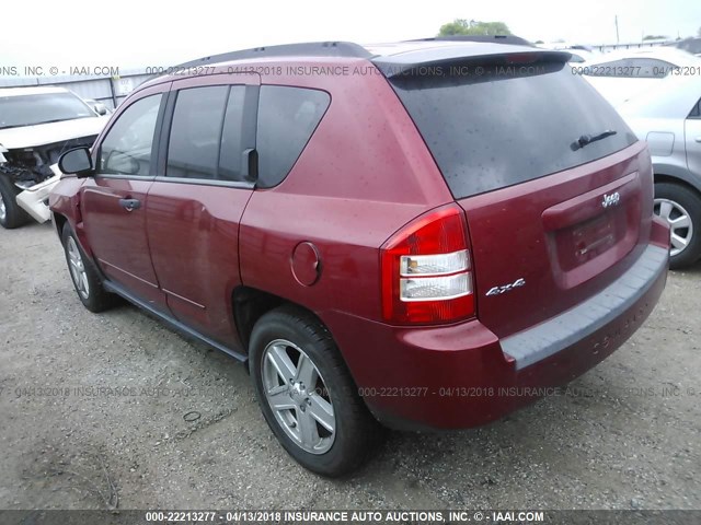 1J8FF47W48D621488 - 2008 JEEP COMPASS SPORT RED photo 3