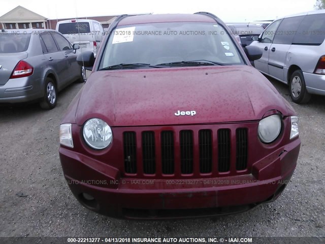 1J8FF47W48D621488 - 2008 JEEP COMPASS SPORT RED photo 6