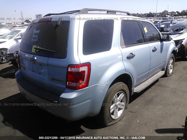 1FMCU49319KA14315 - 2009 FORD ESCAPE HYBRID Light Blue photo 4