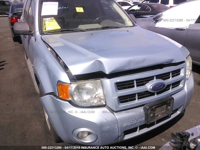 1FMCU49319KA14315 - 2009 FORD ESCAPE HYBRID Light Blue photo 6