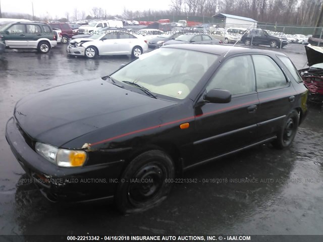 JF1GF4352VH815651 - 1997 SUBARU IMPREZA L BLACK photo 2