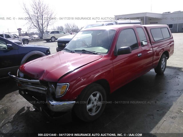 4TAVN52N1TZ129079 - 1996 TOYOTA TACOMA XTRACAB RED photo 2