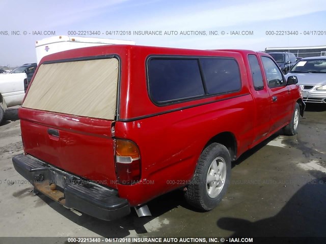 4TAVN52N1TZ129079 - 1996 TOYOTA TACOMA XTRACAB RED photo 4