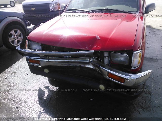 4TAVN52N1TZ129079 - 1996 TOYOTA TACOMA XTRACAB RED photo 6