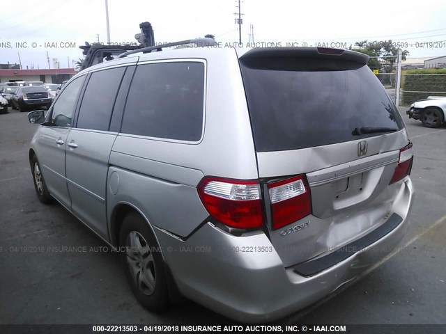 5FNRL387X6B414611 - 2006 HONDA ODYSSEY EXL ვერცხლისფერი ფოტო 3
