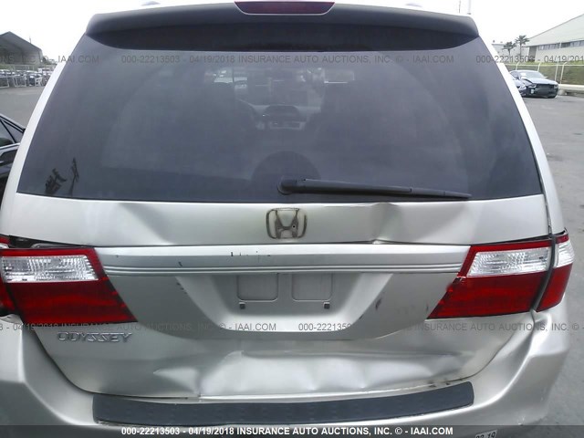 5FNRL387X6B414611 - 2006 HONDA ODYSSEY EXL ვერცხლისფერი ფოტო 6
