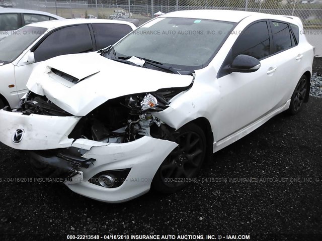 JM1BL1L37D1744755 - 2013 MAZDA SPEED 3 WHITE photo 2