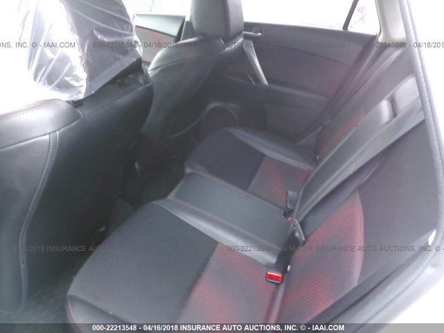 JM1BL1L37D1744755 - 2013 MAZDA SPEED 3 WHITE photo 8