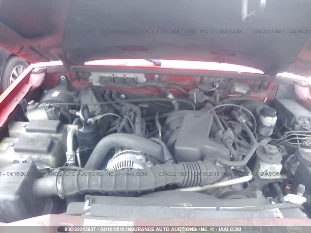 1FTYR44U97PA49275 - 2007 FORD RANGER SUPER CAB RED photo 10