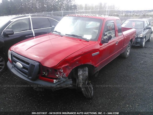 1FTYR44U97PA49275 - 2007 FORD RANGER SUPER CAB RED photo 2