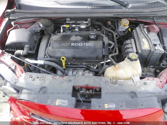 1G1JA6SG3F4203103 - 2015 CHEVROLET SONIC LS Կարմիր լուսանկար 10