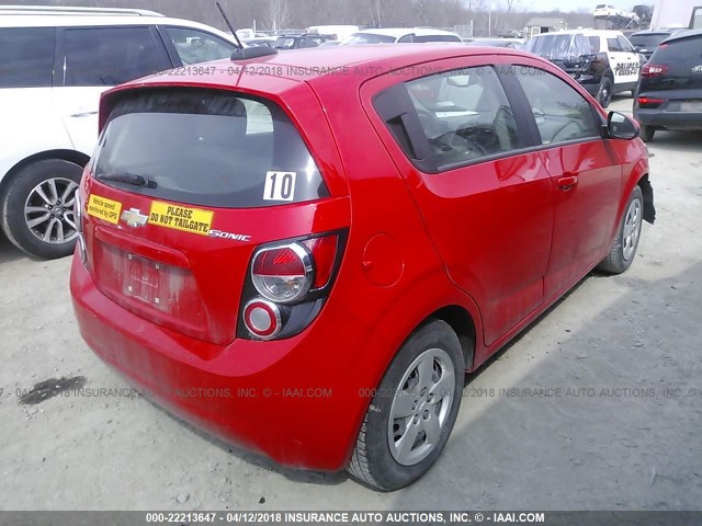 1G1JA6SG3F4203103 - 2015 CHEVROLET SONIC LS RED photo 4