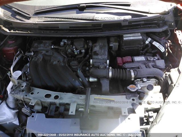 3N1CE2CP1GL408977 - 2016 NISSAN VERSA NOTE S/S PLUS/SV/SL/SR RED photo 10