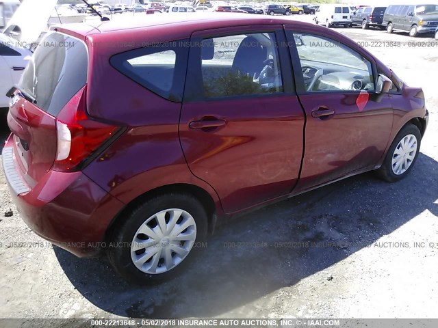 3N1CE2CP1GL408977 - 2016 NISSAN VERSA NOTE S/S PLUS/SV/SL/SR RED photo 4