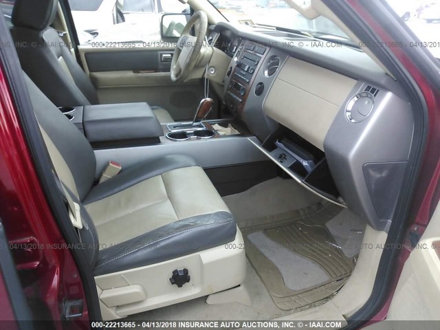 1FMFK18577LA98068 - 2007 FORD EXPEDITION EL EDDIE BAUER RED photo 5