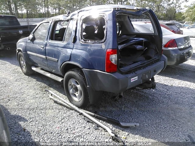 5N1ED28T12C579520 - 2002 NISSAN XTERRA XE/SE BLUE photo 3