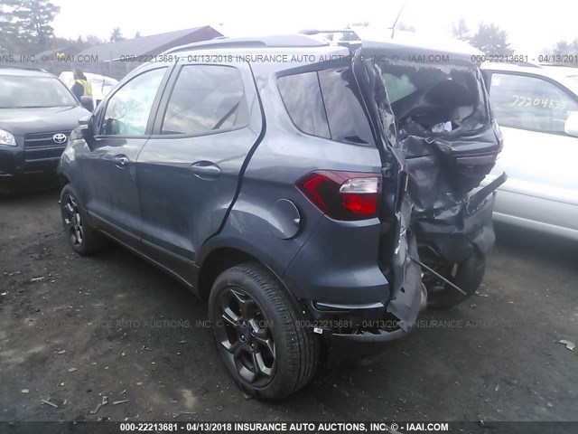 MAJ6P1CL0JC173427 - 2018 FORD ECOSPORT SES GRAY photo 3