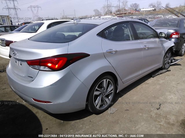 KMHDH4AE5EU090415 - 2014 HYUNDAI ELANTRA SE/SPORT/LIMITED SILVER photo 4