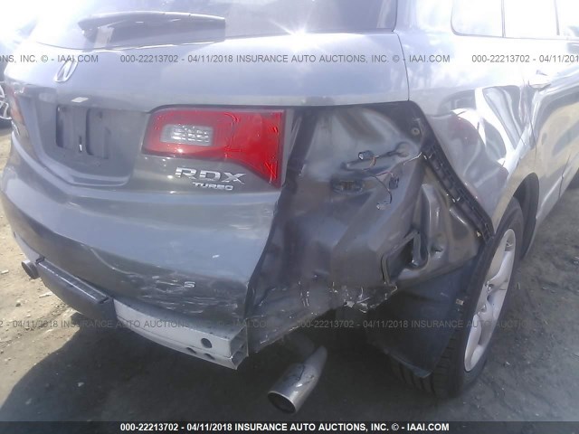 5J8TB18248A000741 - 2008 ACURA RDX GRAY photo 6