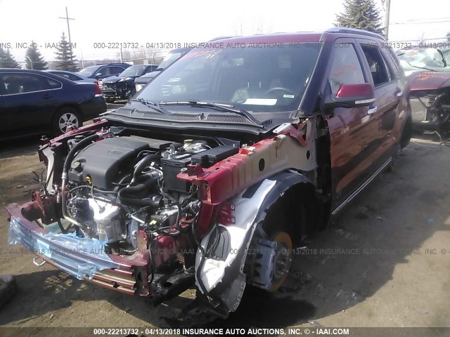 1FM5K8F89HGC35829 - 2017 FORD EXPLORER LIMITED წითელი ფოტო 2