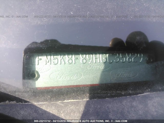 1FM5K8F89HGC35829 - 2017 FORD EXPLORER LIMITED წითელი ფოტო 9