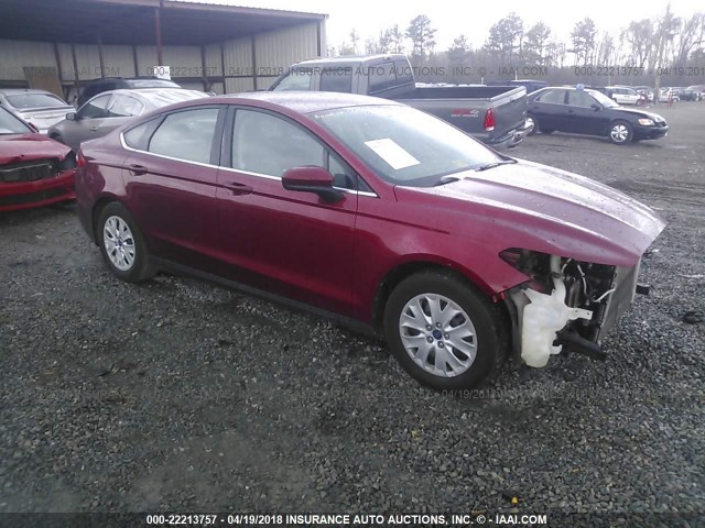 3FA6P0G7XDR116973 - 2013 FORD FUSION S RED photo 1