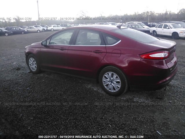 3FA6P0G7XDR116973 - 2013 FORD FUSION S RED photo 3
