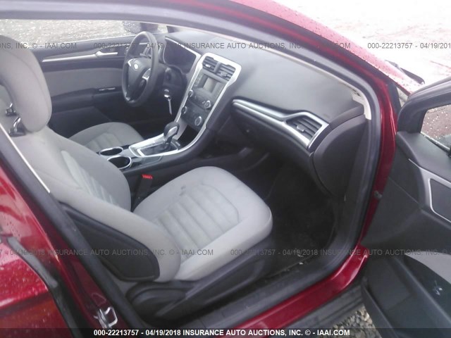 3FA6P0G7XDR116973 - 2013 FORD FUSION S RED photo 5