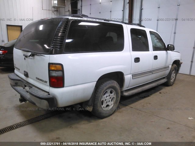 1GNFK16Z24J285534 - 2004 CHEVROLET SUBURBAN K1500 WHITE photo 4