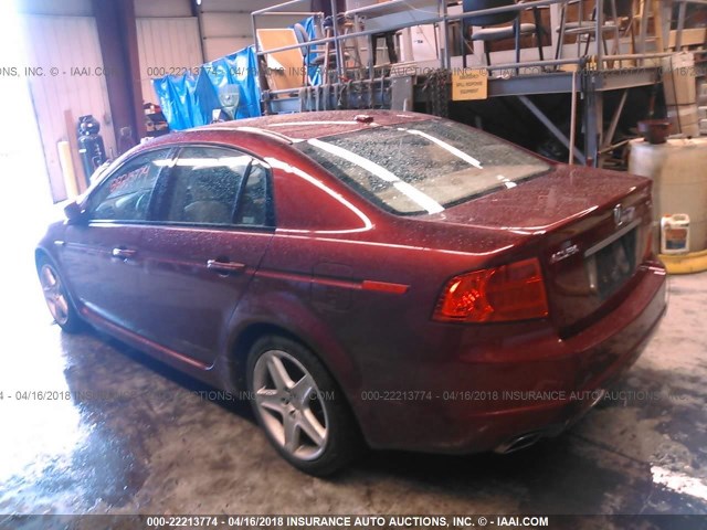 19UUA66276A031549 - 2006 ACURA 3.2TL RED photo 3