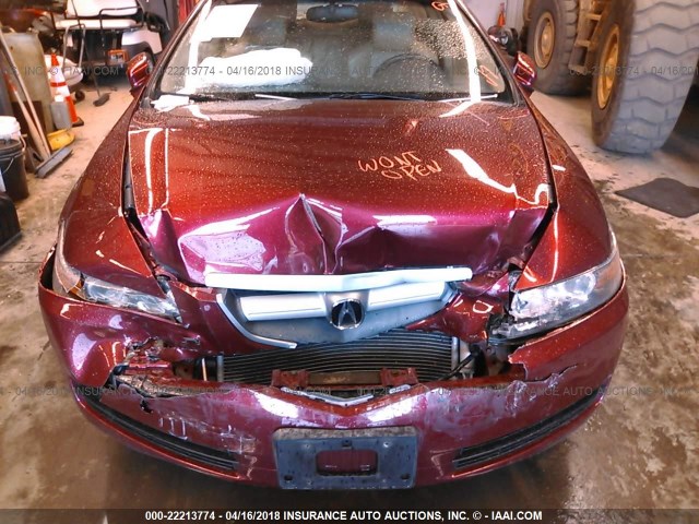 19UUA66276A031549 - 2006 ACURA 3.2TL RED photo 6