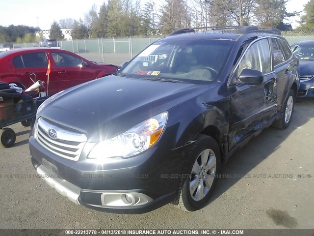 4S4BRDKC2C2249238 - 2012 SUBARU OUTBACK 3.6R LIMITED GRAY photo 2