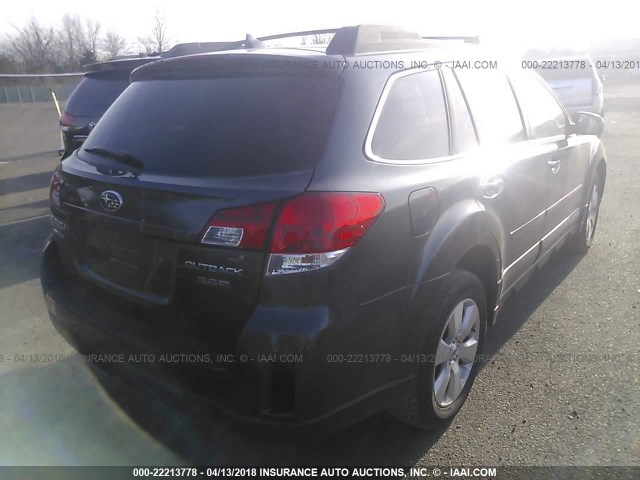 4S4BRDKC2C2249238 - 2012 SUBARU OUTBACK 3.6R LIMITED GRAY photo 4