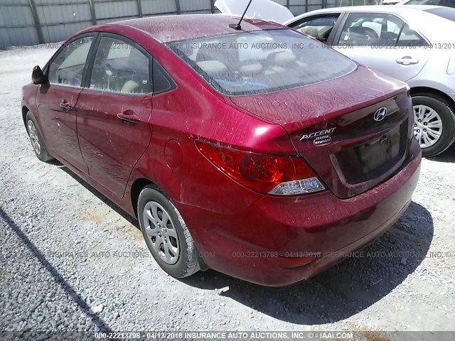 KMHCT4AE9DU303794 - 2013 HYUNDAI ACCENT GLS/GS RED photo 3