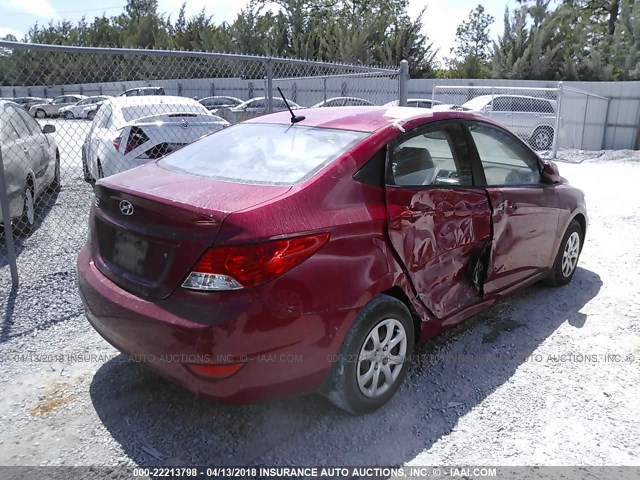 KMHCT4AE9DU303794 - 2013 HYUNDAI ACCENT GLS/GS RED photo 6