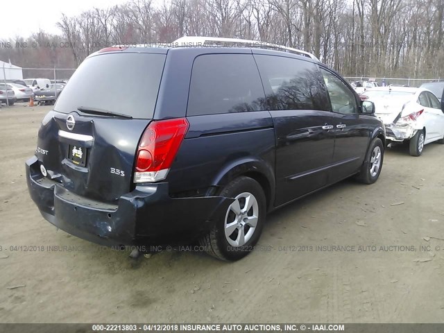 5N1BV28U87N119548 - 2007 NISSAN QUEST S/SE/SL BLUE photo 4