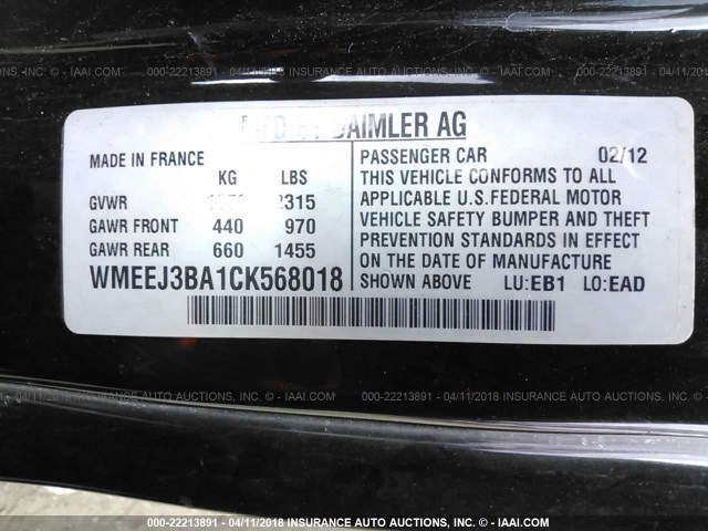 WMEEJ3BA1CK568018 - 2012 SMART FORTWO PURE/PASSION SILVER photo 9