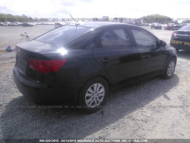 KNAFT4A22A5820655 - 2010 KIA FORTE LX BLACK photo 4