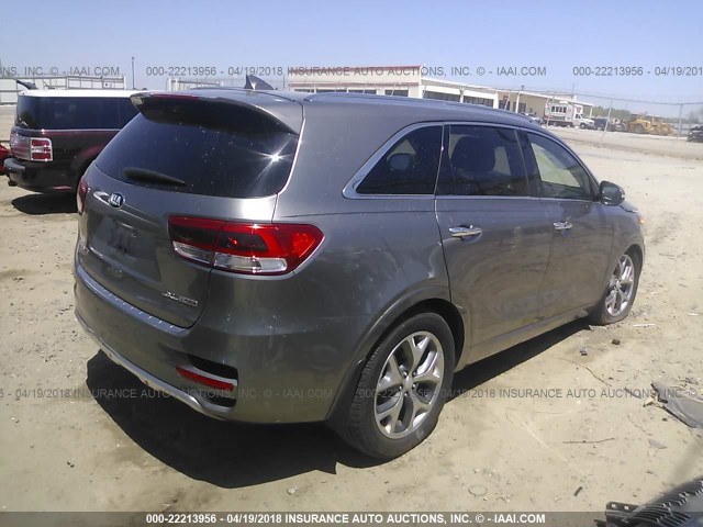 5XYPK4A18GG116297 - 2016 KIA SORENTO SX/SX LIMITED GRAY photo 4