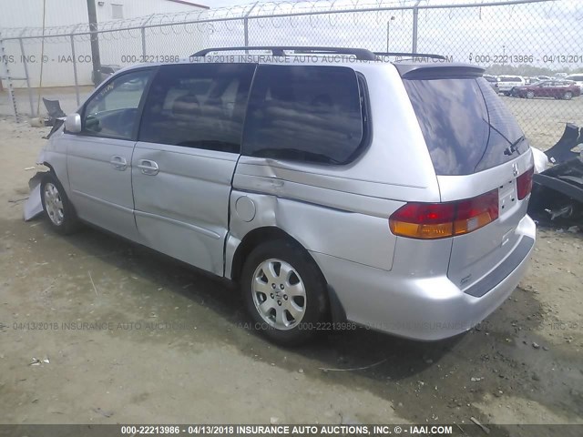 5FNRL18922B053794 - 2002 HONDA ODYSSEY EXL ვერცხლისფერი ფოტო 3