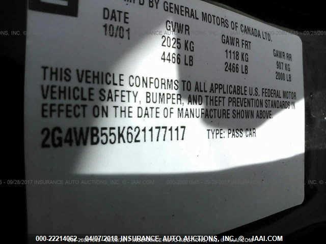 2G4WB55K621177117 - 2002 BUICK REGAL LS 黑色 照片 9