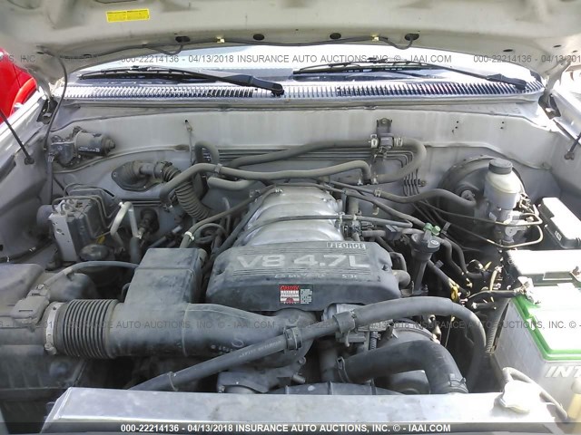 5TDBT48A61S037461 - 2001 TOYOTA SEQUOIA LIMITED SILVER photo 10