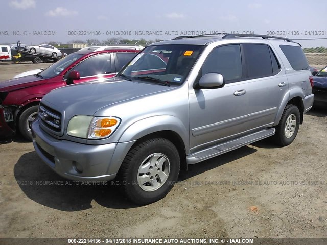 5TDBT48A61S037461 - 2001 TOYOTA SEQUOIA LIMITED SILVER photo 2